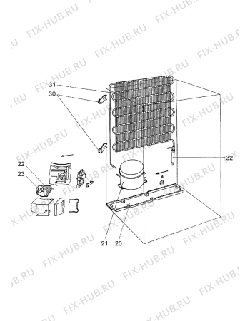 Взрыв-схема холодильника Acec RFTC1512 - Схема узла Cooling system 017